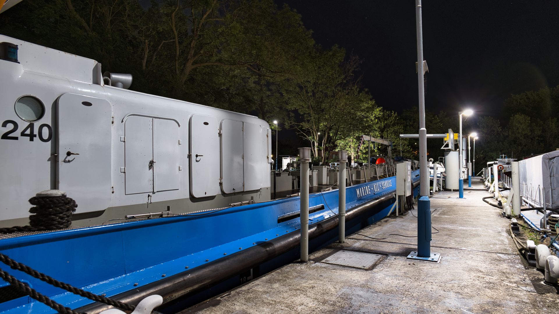 Port operations at night