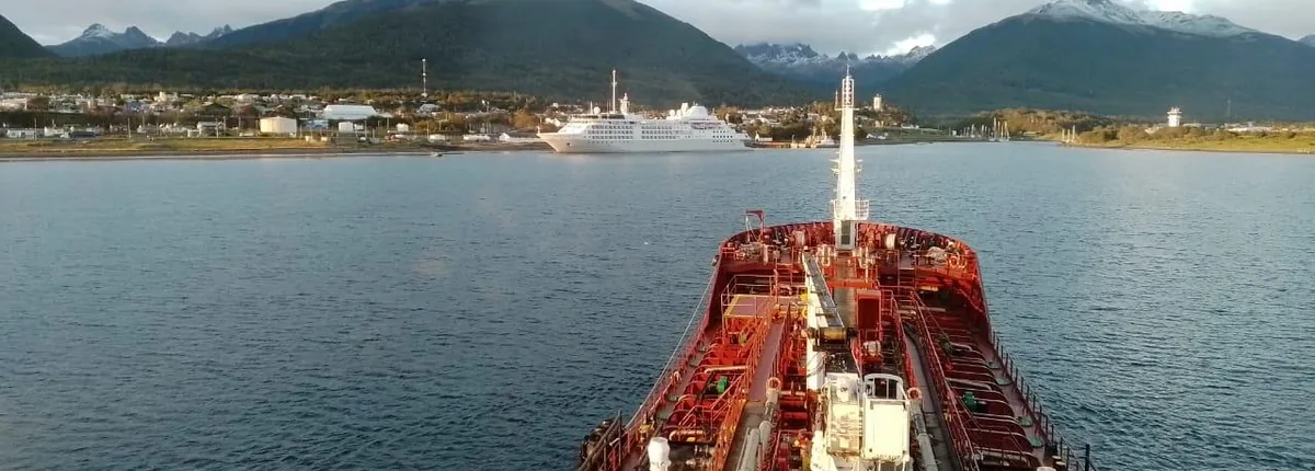 Navigating the Beagle Channel toward Puerto Williams